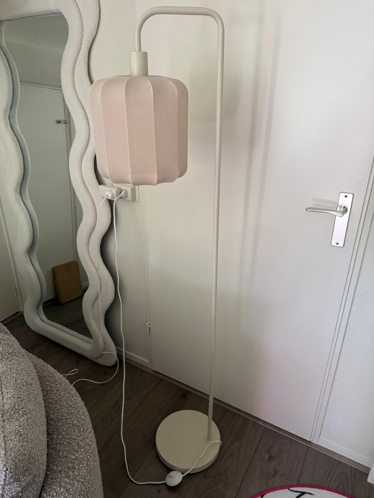 Beige Stoffen Japandi Vloerlamp, Ophalen, Zo goed als nieuw, 150 tot 200 cm