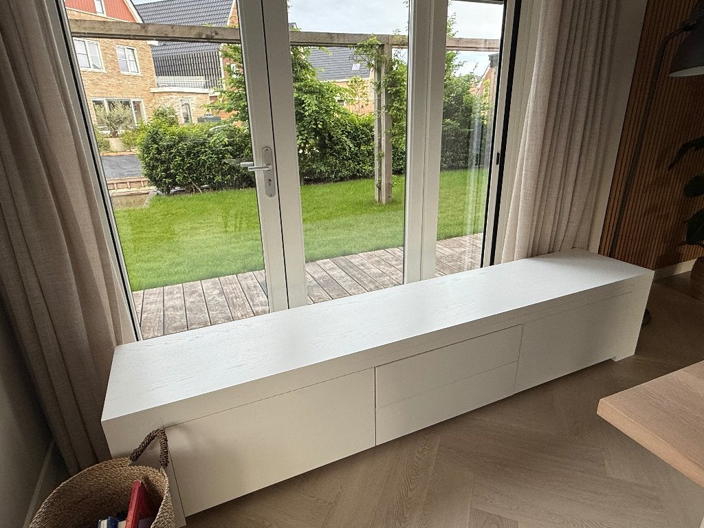 Tv meubel, Huis en Inrichting, Kasten | Televisiemeubels, Ophalen, Eikenhout, Zo goed als nieuw, 200 cm of meer