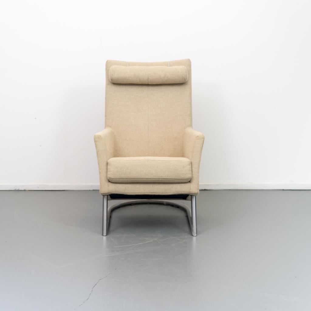 1x Montis Madonna Fauteuil Beige Stof - Metaal Sledepoot, Huis en Inrichting, Niet ingevuld, Gebruikt, Niet ingevuld, 75 tot 100 cm