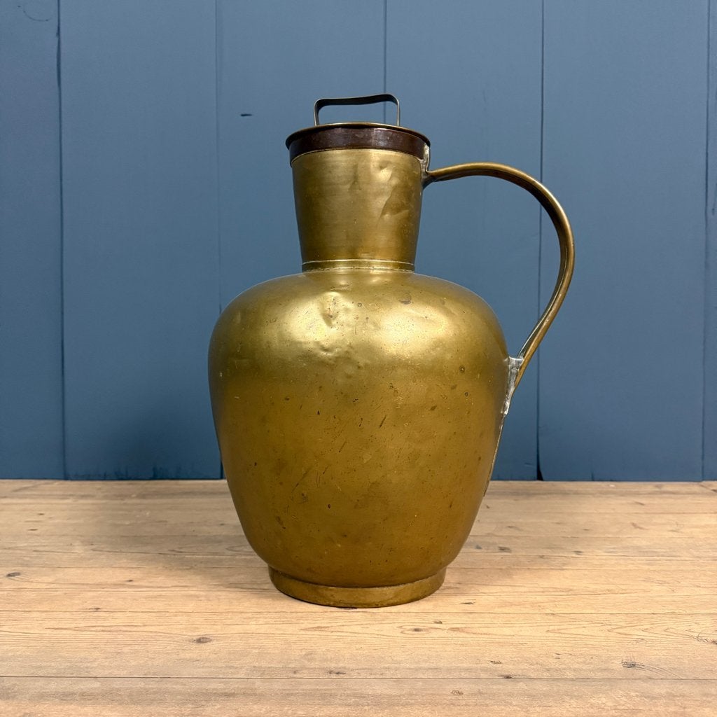 Grote Antieke Hollandse geel koperen melkkan kan oud, Antiek en Kunst, Ophalen of Verzenden, Brons