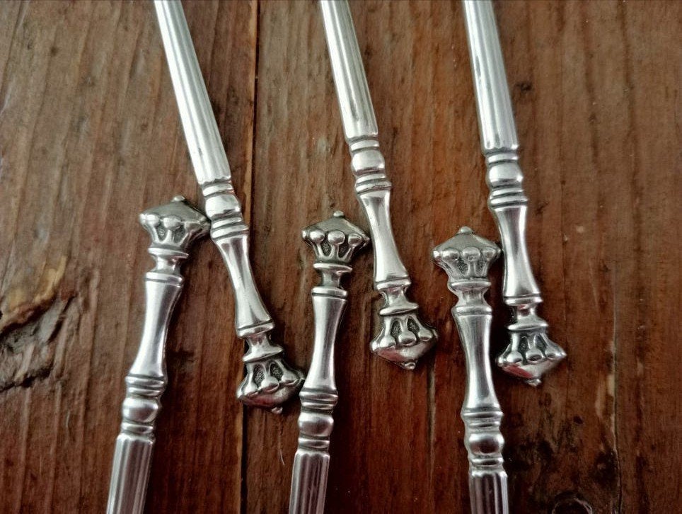 Theelepels 6 stuks, D.E. met kroontje, Ophalen of Verzenden, Zilver