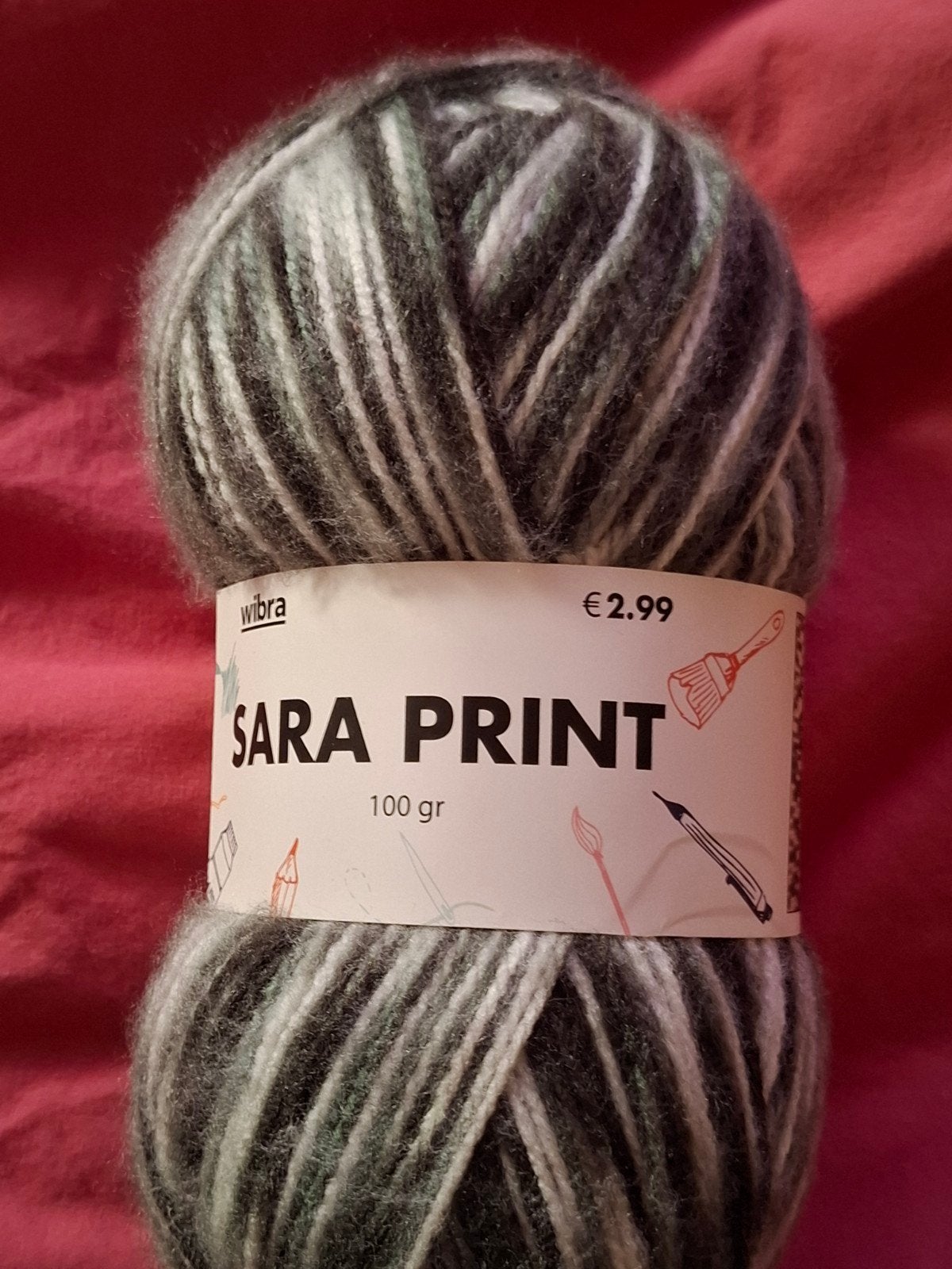 Wibra Sara Print Wol/Garen - 100% Acryl, Ophalen of Verzenden, Nieuw, Breien of Haken, Wol of Garen