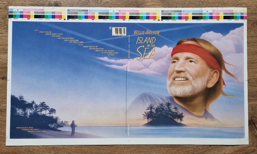 Originele Willie Nelson Island in the Sea Lp hoes ongesneden, Ophalen of Verzenden, Zo goed als nieuw, Cd of Plaat