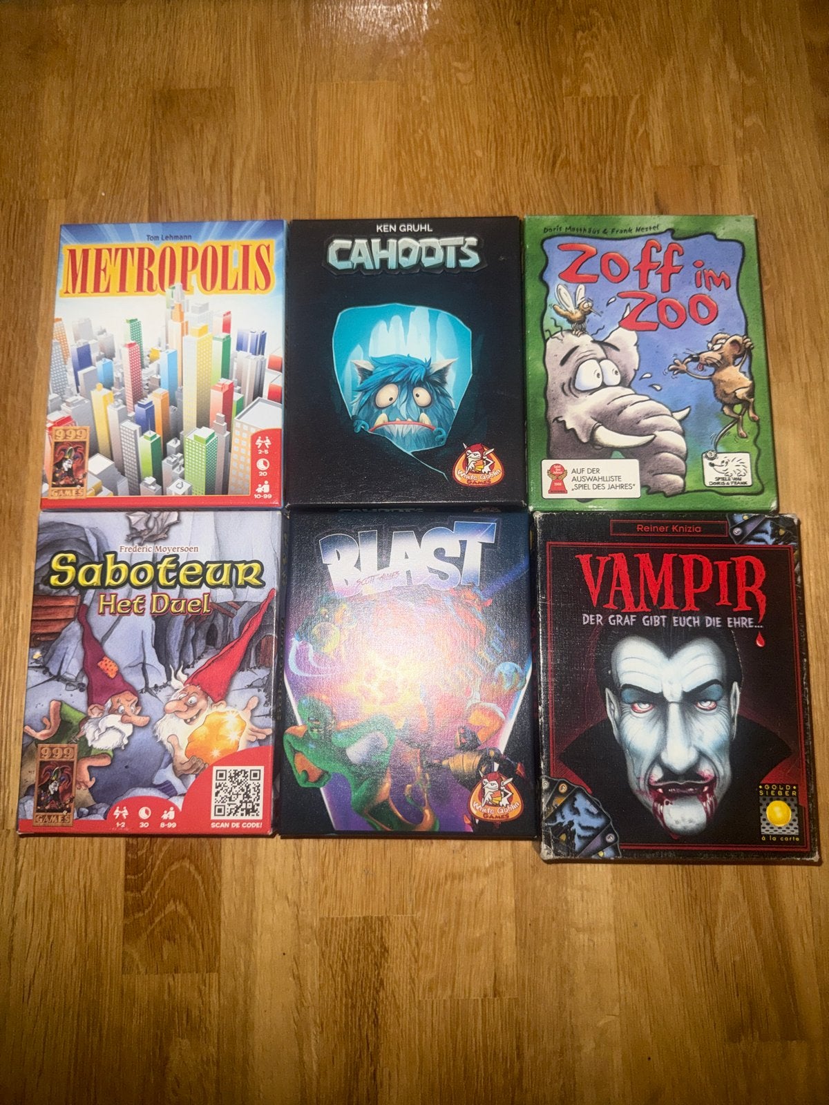 Bordspellen collectie: Metropolis, Cahoots, Saboteur, Blast,, Een of twee spelers, Ophalen of Verzenden, Gebruikt