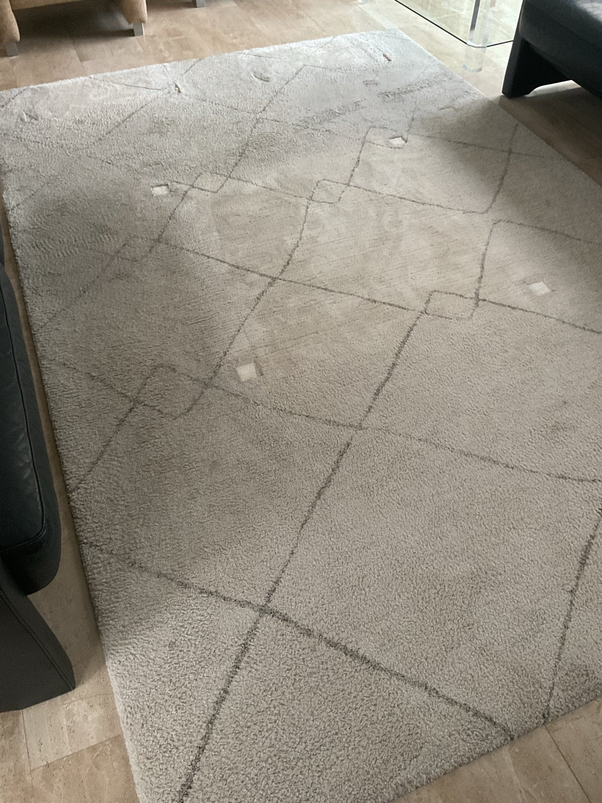 Modern grijs vloerkleed met geometrisch patroon 200 cmx300cm, Huis en Inrichting, Stoffering | Tapijten en Kleden, Ophalen, Gebruikt