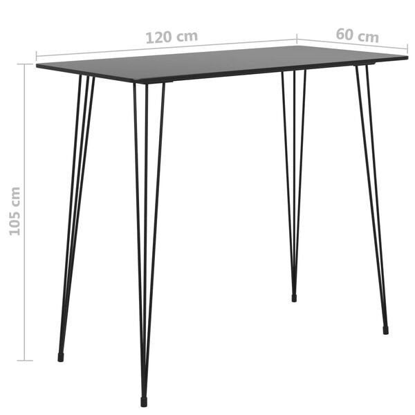 vidaXL Bartafel 120x60x105 cm Zwart - Nieuw in doos, Ophalen of Verzenden, Nieuw, 100 tot 150 cm, 100 tot 150 cm