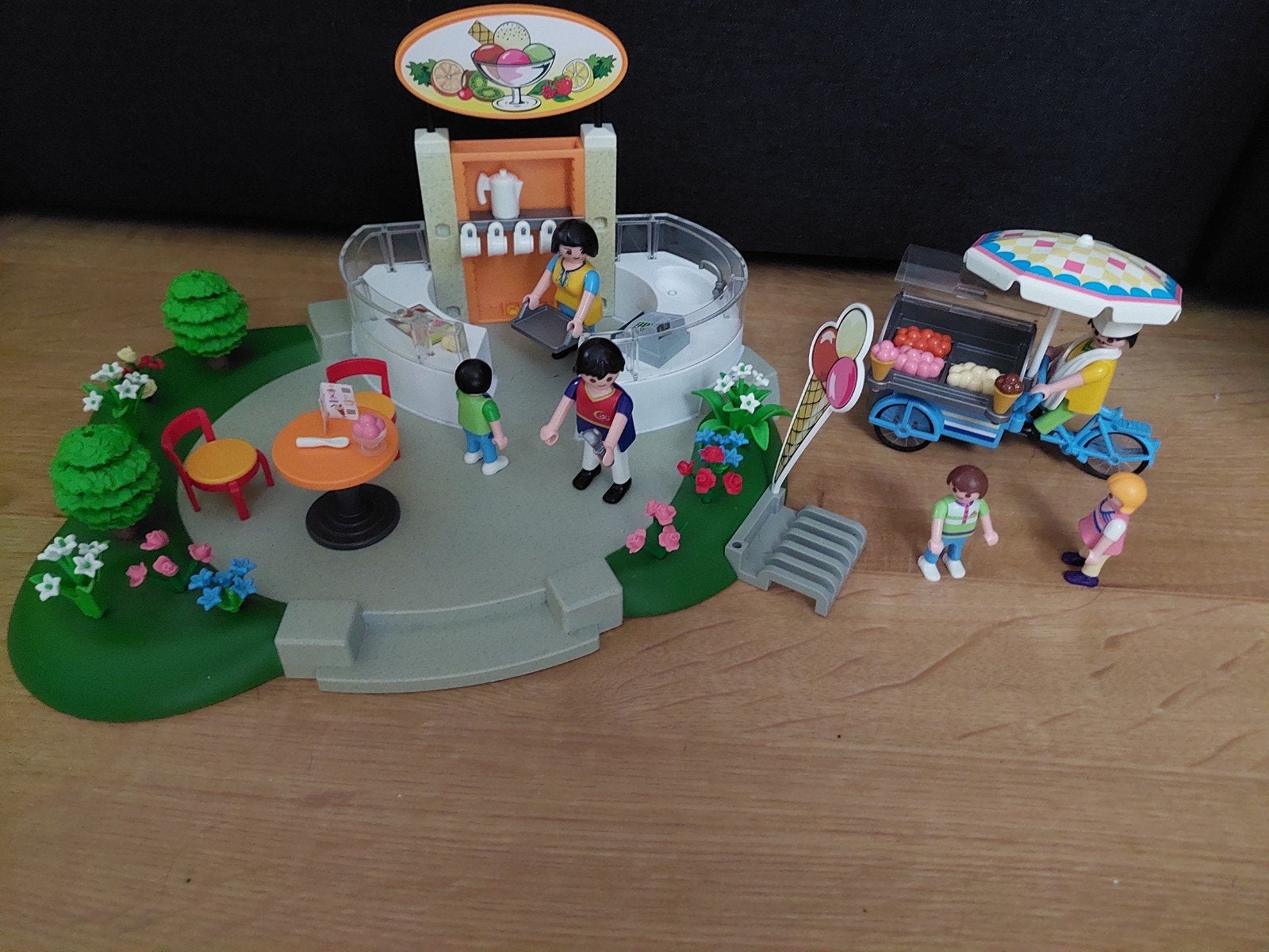 Playmobil IJssalon en IJskar - Super Set 4134, Gebouw, Complete set, Ophalen of Verzenden, Zo goed als nieuw
