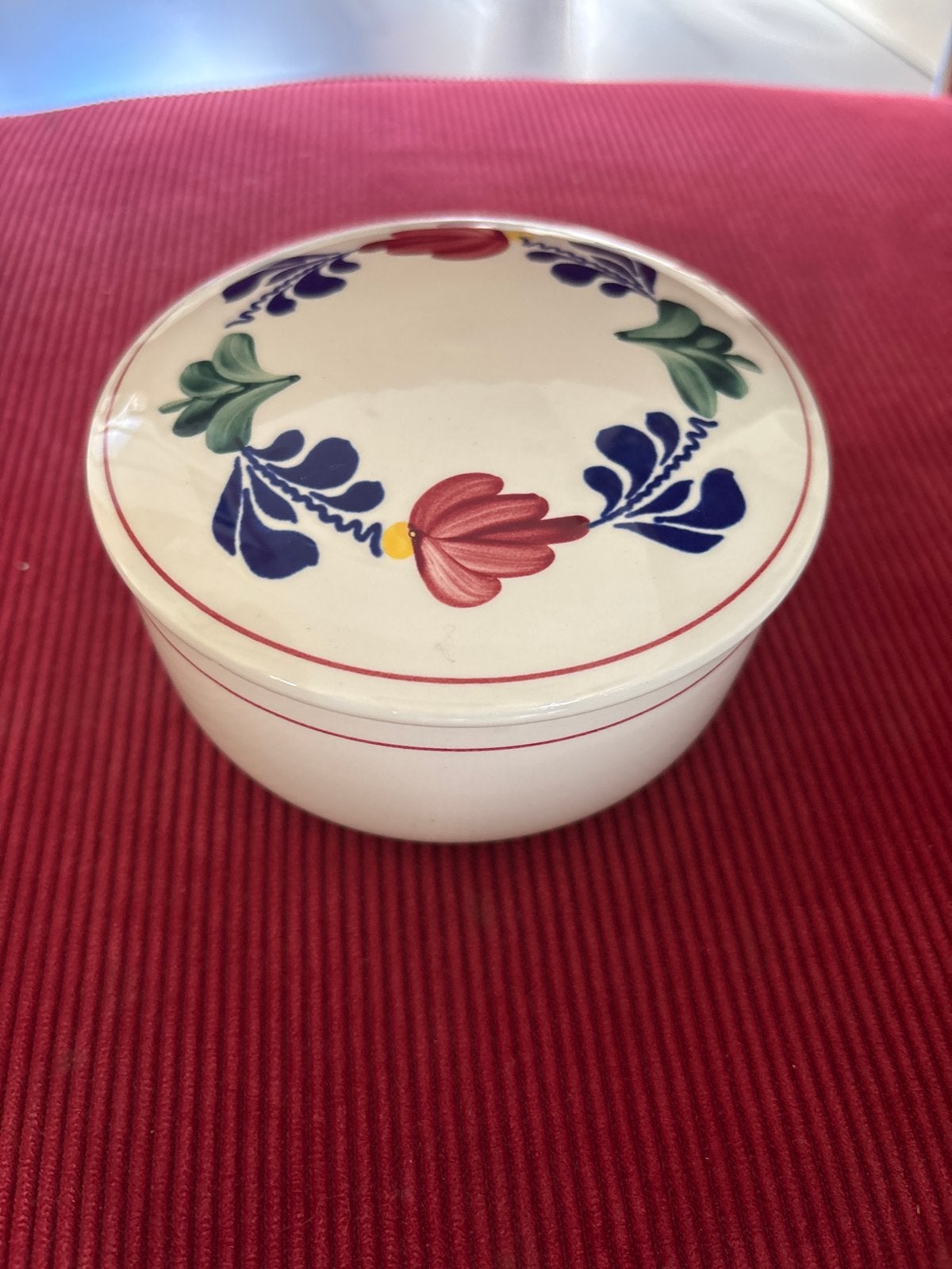 Vintage Boch Frères Keramieken Potje met Bloemenmotief, Ophalen of Verzenden