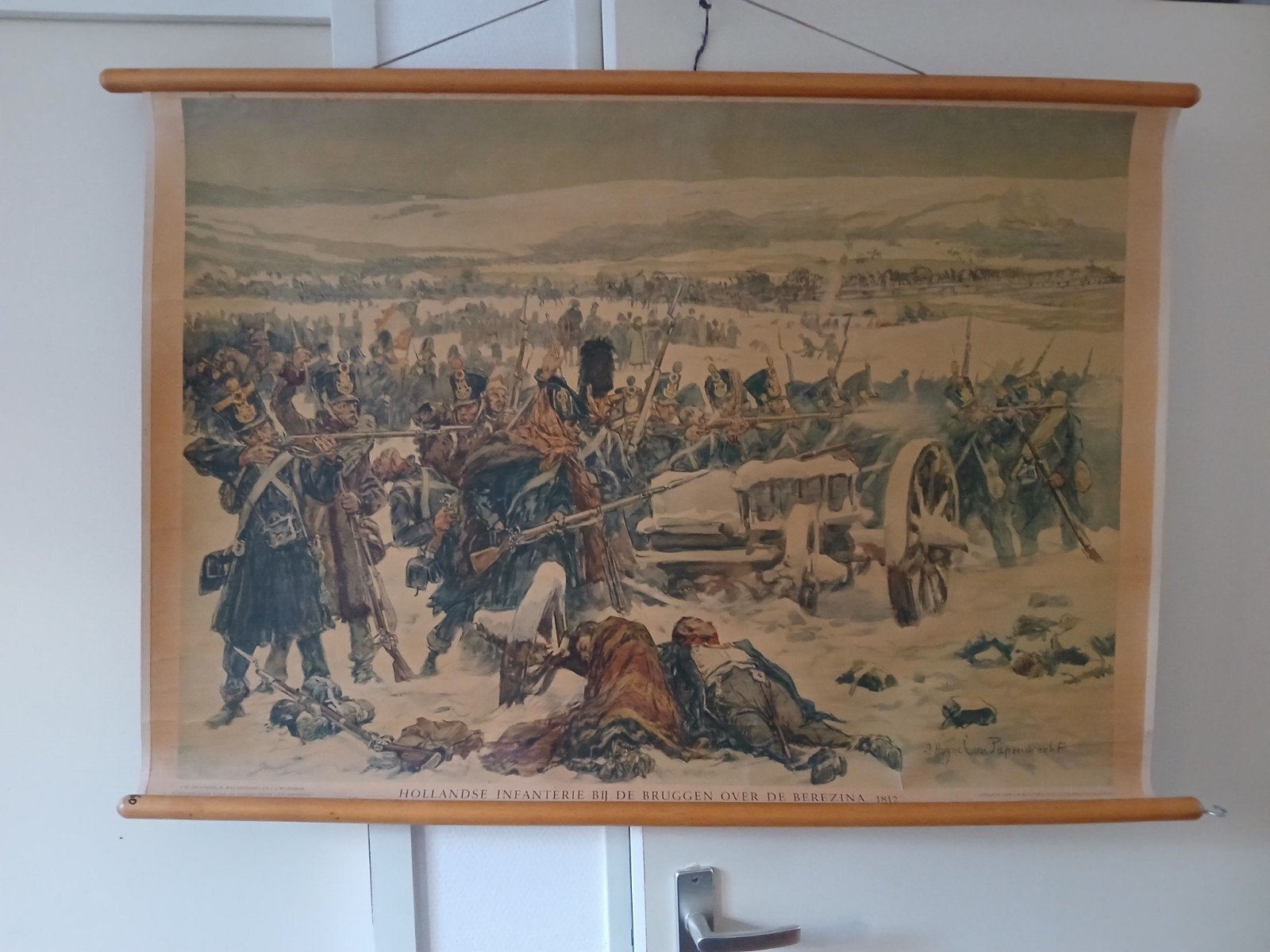 Schoolplaat Hollandse Infanterie Berezina 1812, Antiek en Kunst, Ophalen of Verzenden