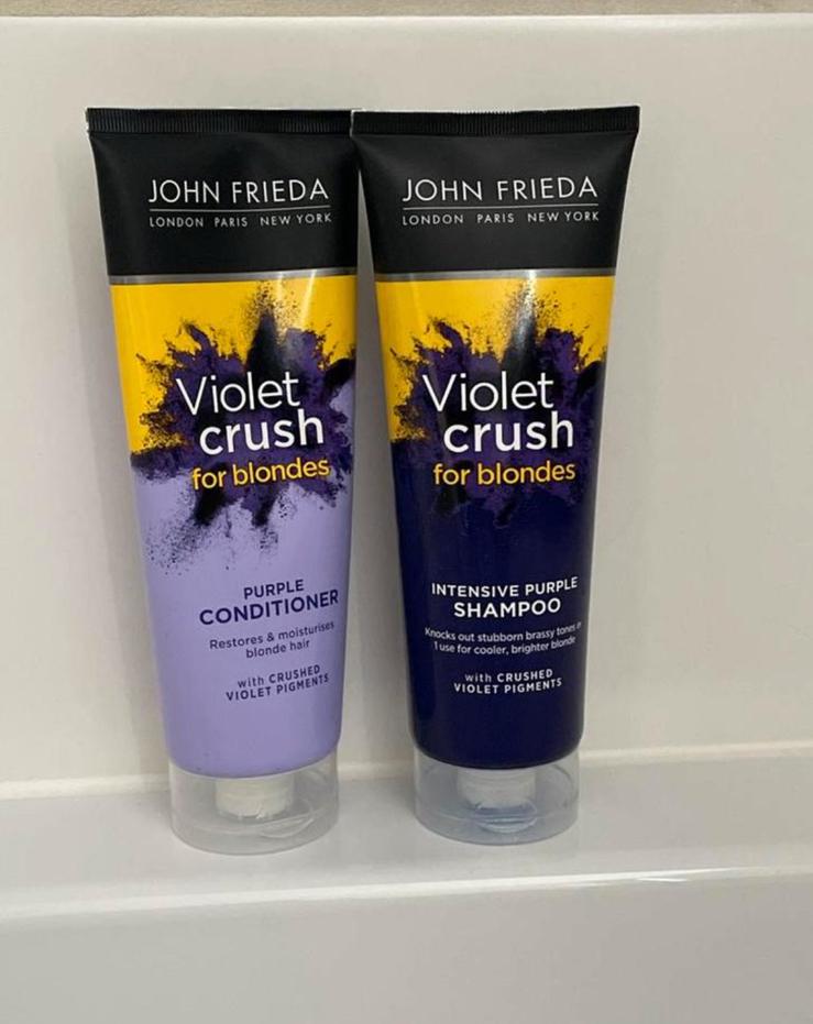 2 flessen John Frieda Violet Shampoo + 2 flessen Conditioner, Ophalen of Verzenden, Zo goed als nieuw