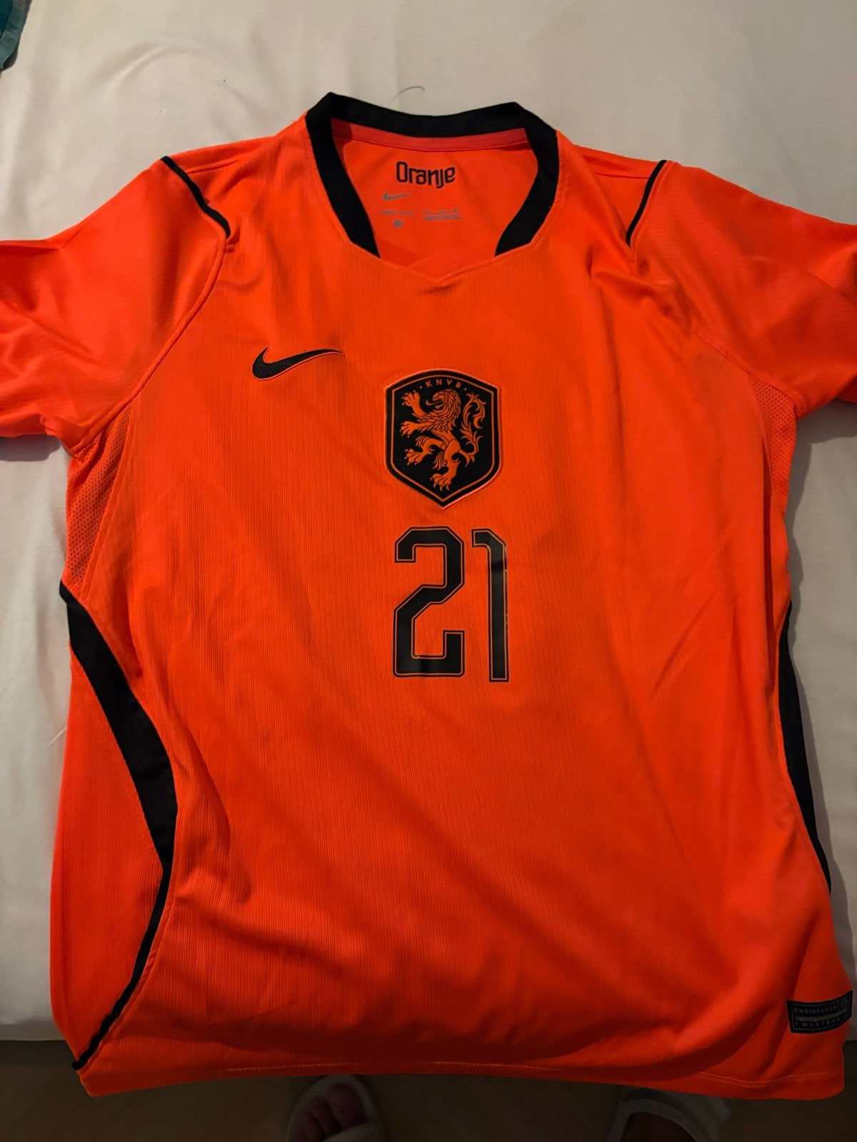 Nederlands Elftal Shirt Frenkie de Jong #21 Oranje, Maat 48/50 (M), Oranje, Ophalen of Verzenden, Zo goed als nieuw