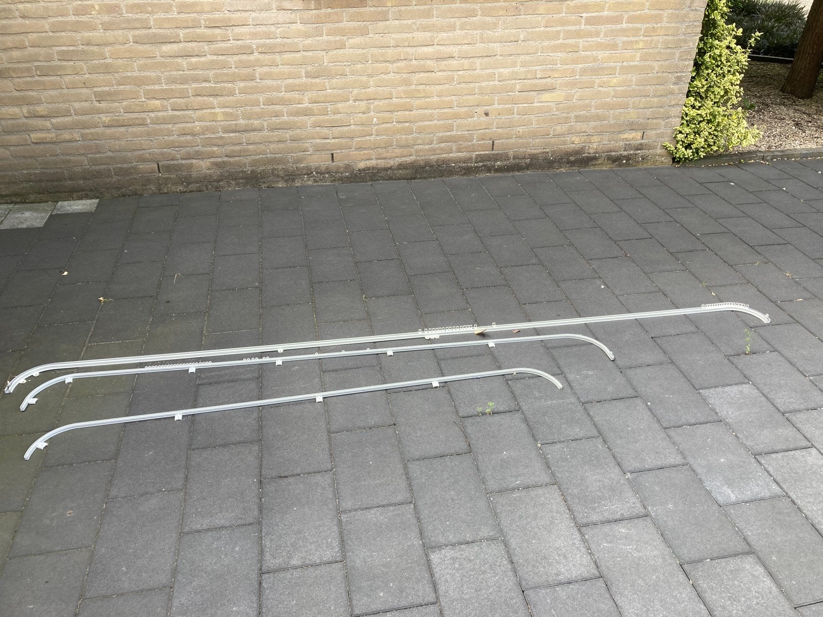 3 gordijnrails met bocht, Ophalen, Gebruikt
