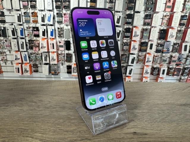 iPhone 14 Pro 128GB Paars - Garantie & Nieuwstaat!, Apple, Paars, Zo goed als nieuw, Zonder simlock
