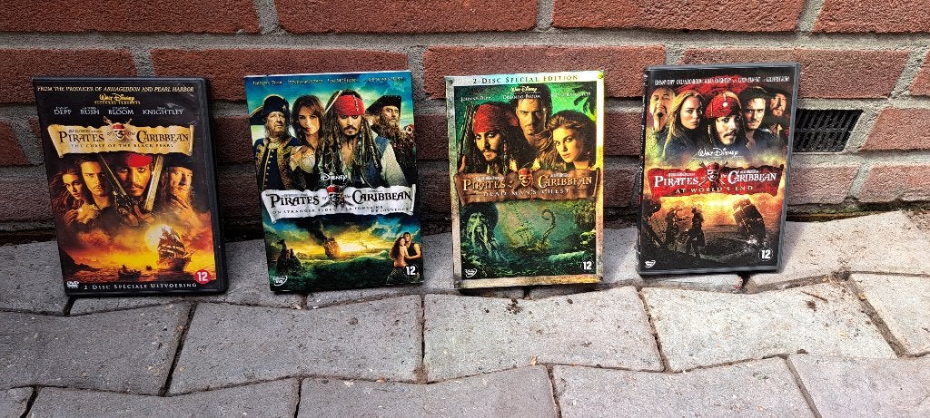 te koop 4 pirates of the caribbean dvd films, Boxset, Vanaf 9 jaar, Actie, Ophalen of Verzenden