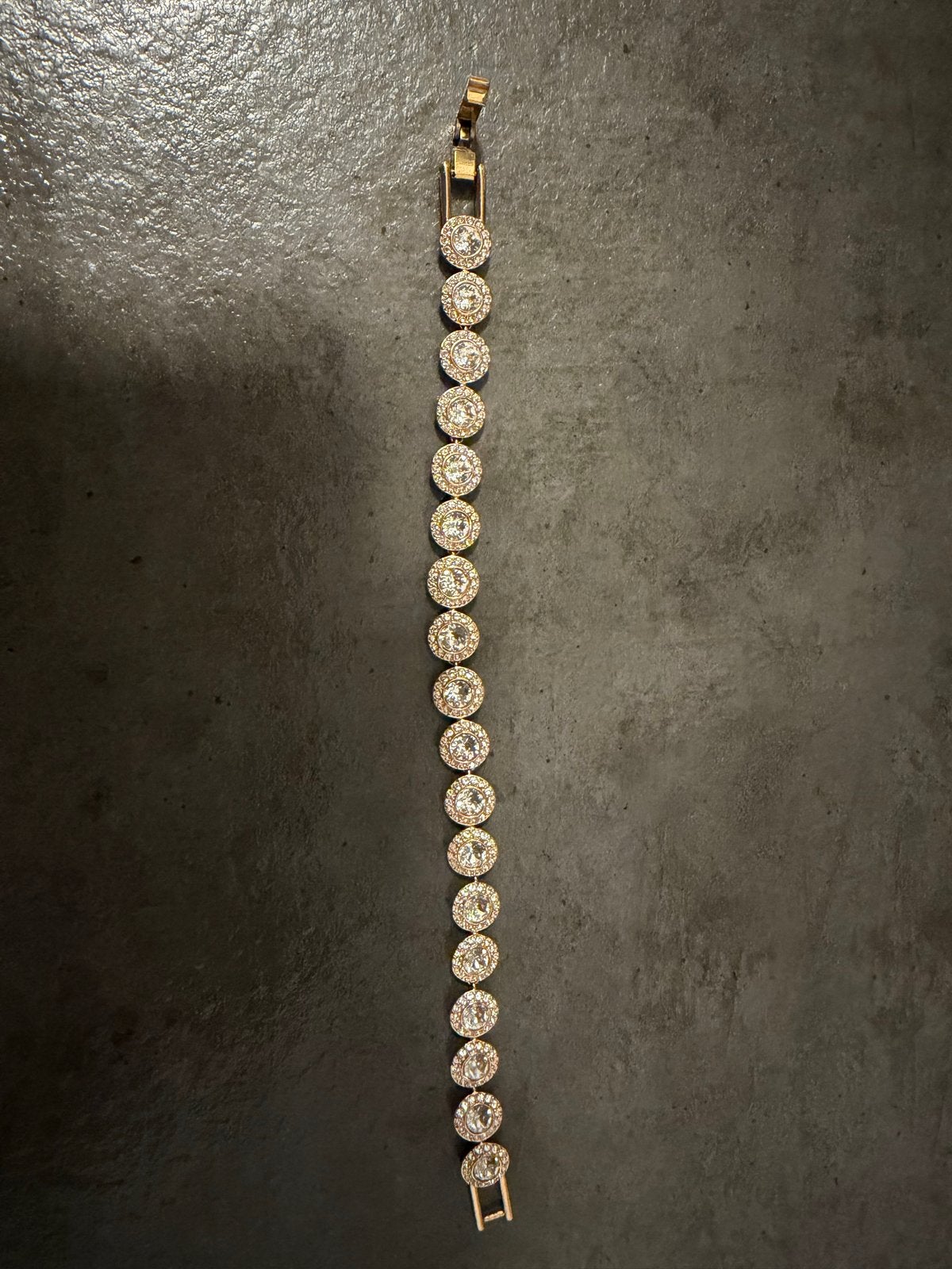 Swarovski Tennis Armband Goudkleurig met Kristallen, Sieraden, Tassen en Uiterlijk, Overige materialen, Zo goed als nieuw, Goud