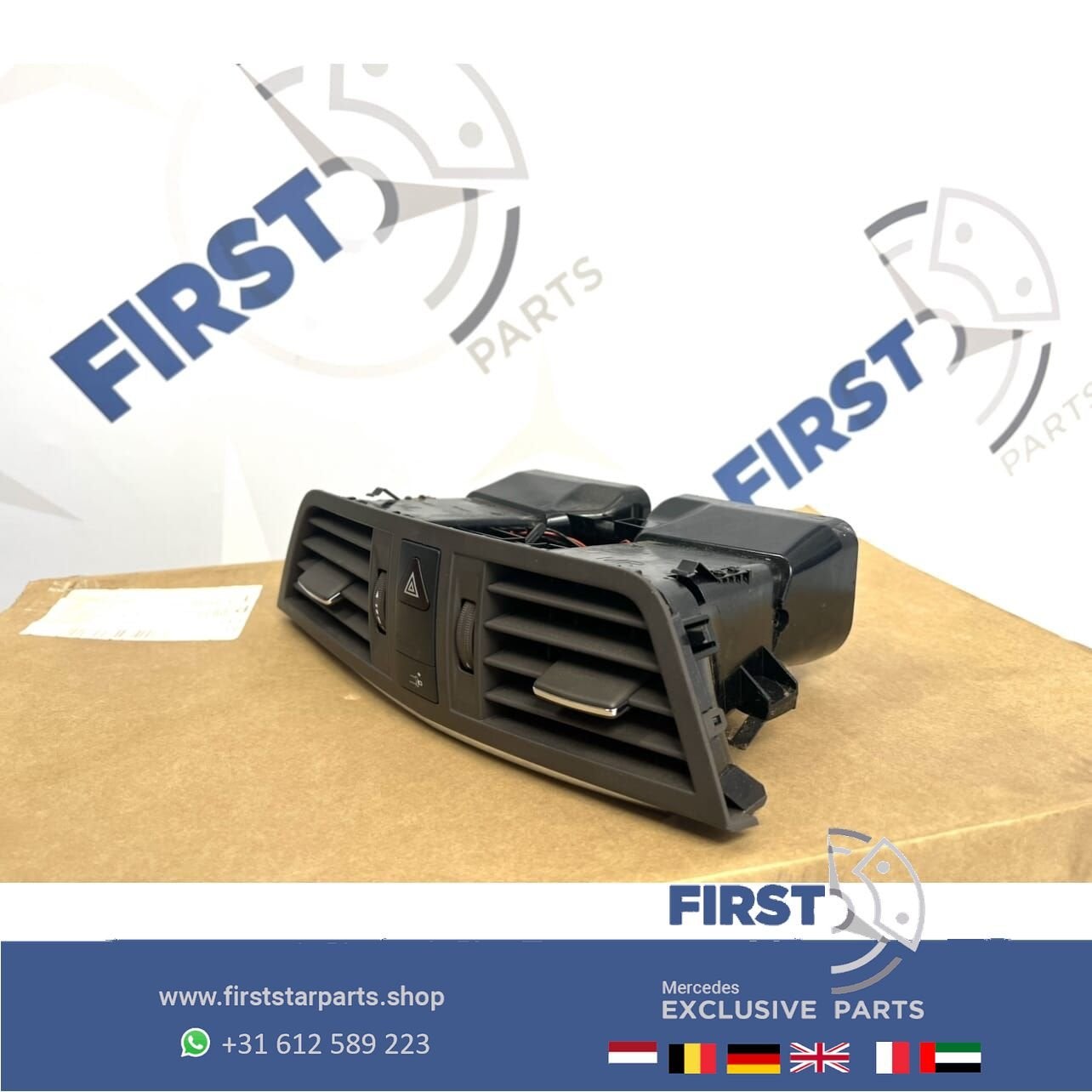 W212 W207 VENTILATIE LUCHT ROOSTER MIDDEN BRUIN Mercedes E K, Gebruikt, -, Ophalen of Verzenden, -