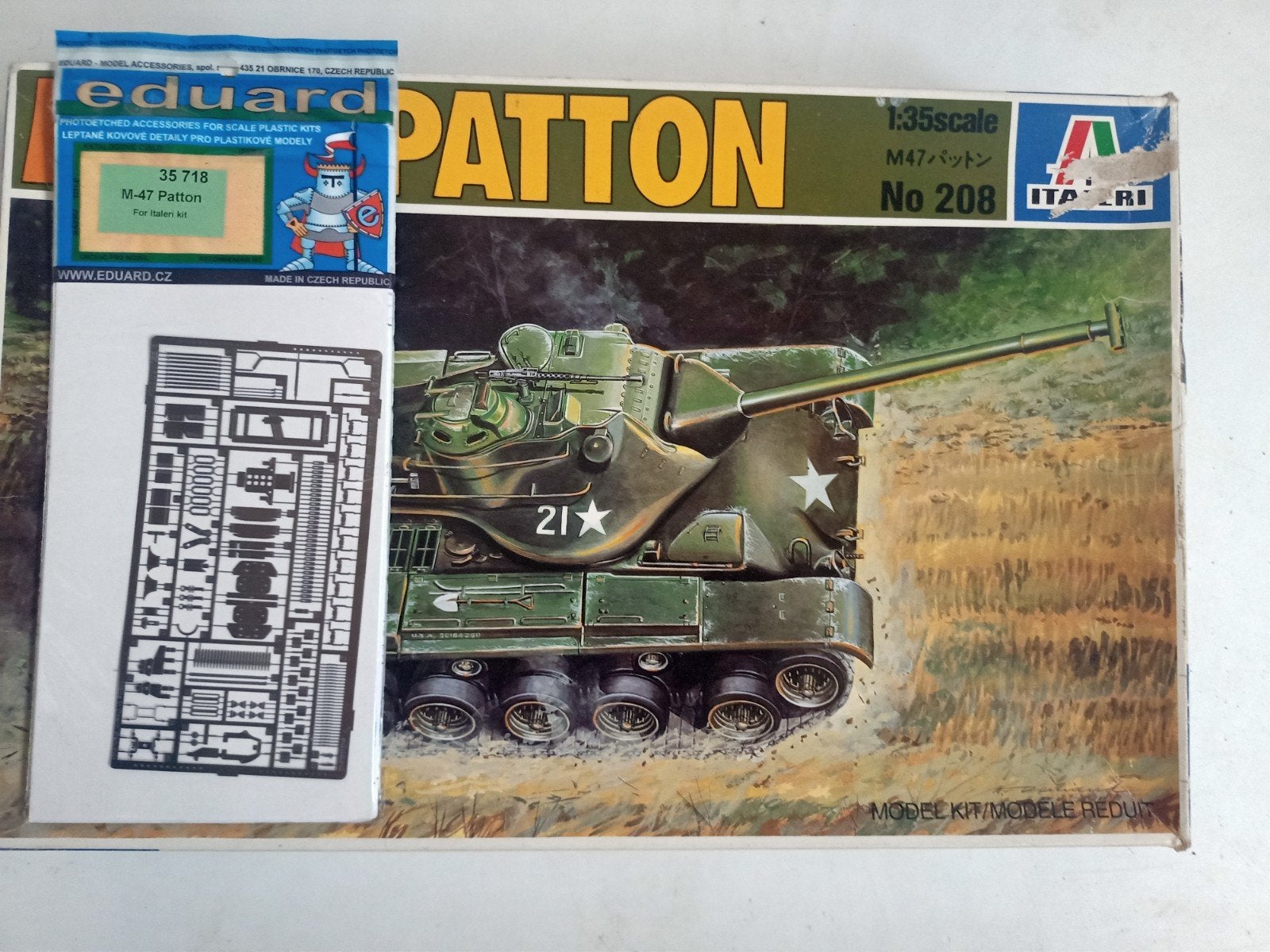 Italeri 1/35 M-47 Patton tank met Eduard PE set., Tank, Italeri, 1:32 tot 1:50, Nieuw