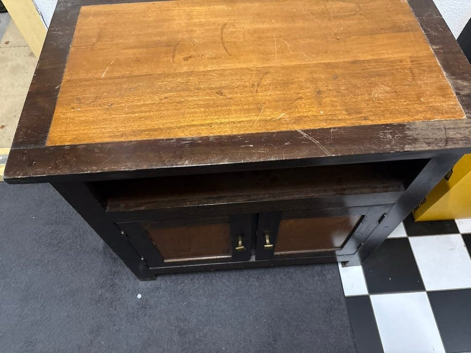 Vintage houten kastje met opbergruimte, Ophalen