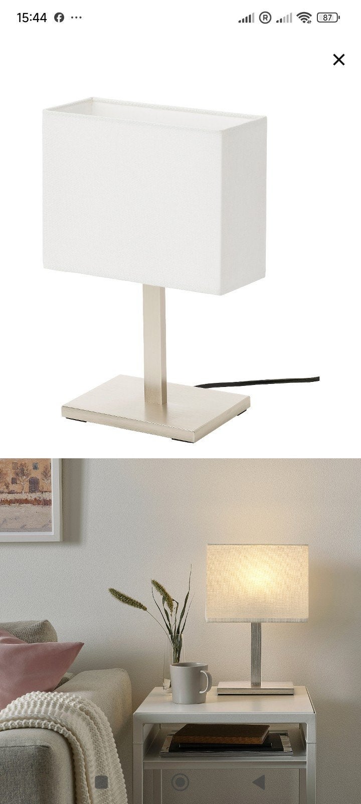2x IKEA Tafellampen - Zo goed als nieuw, Huis en Inrichting, Ophalen, Metaal, Wit, Zo goed als nieuw
