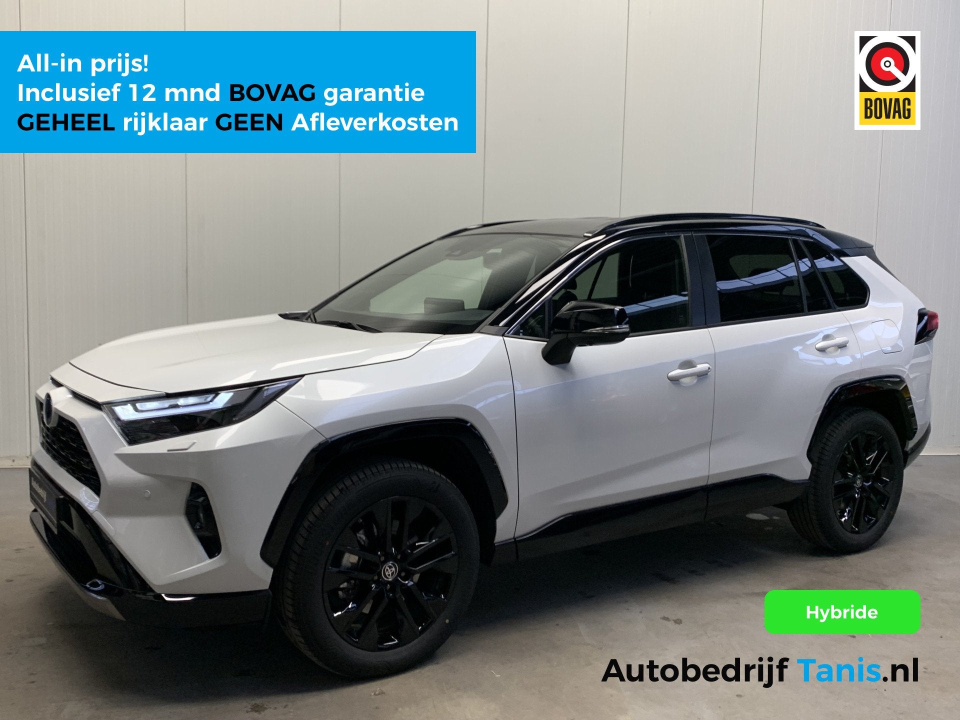 Toyota RAV4 2.5 Hybrid Style TWOTONE-LEDER-360CAMERA-JBL.S, Auto's, Gebruikt, Leder en Stof, Wit, Origineel Nederlands