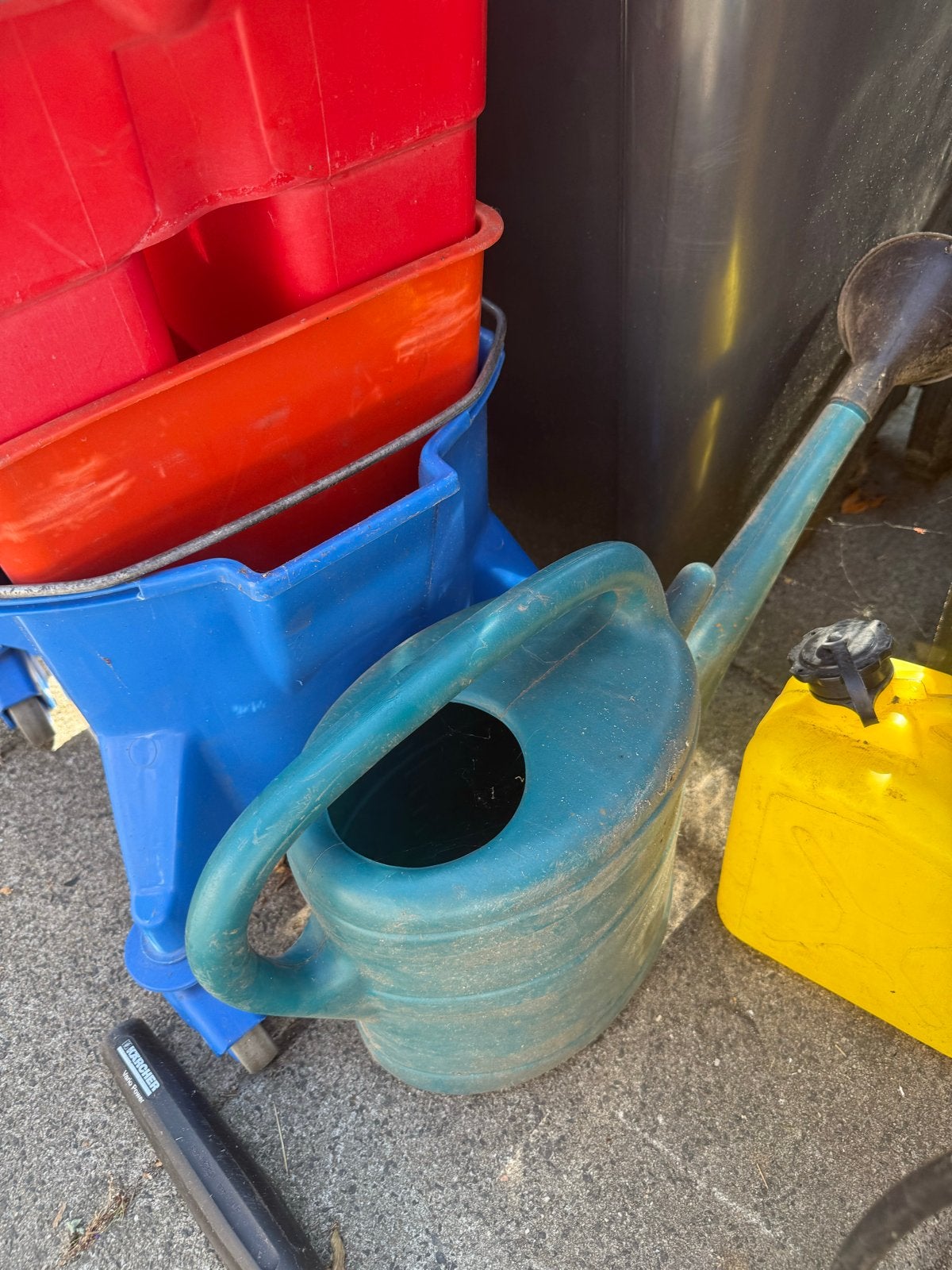 Vintage plastic gieter met dop, Ophalen of Verzenden, Gebruikt, Kunststof