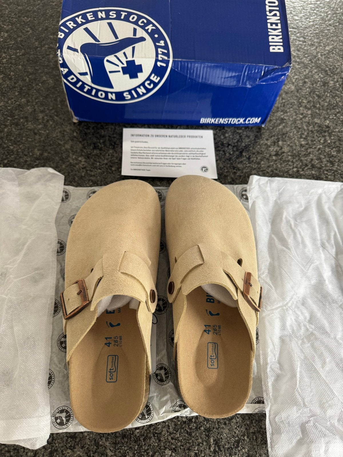Birkenstock Boston Clogs - Nieuw in doos, maat 41, Kleding | Dames, Schoenen, Ophalen, Nieuw, Beige, Instappers