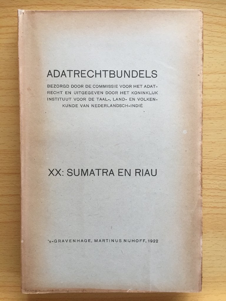 Etnografische gegevens van Sumatra en Riau, Ophalen of Verzenden, Gelezen, Diverse auteurs