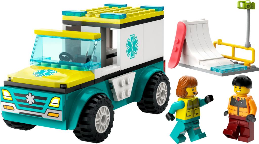 LEGO City 60403 Ambulance en Snowboarder 79 delig, Ophalen of Verzenden, Nieuw, Complete set, Lego