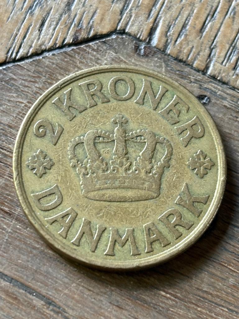 2 Kroner 1925 Denemarken, Ophalen of Verzenden, Overige landen, Losse munt