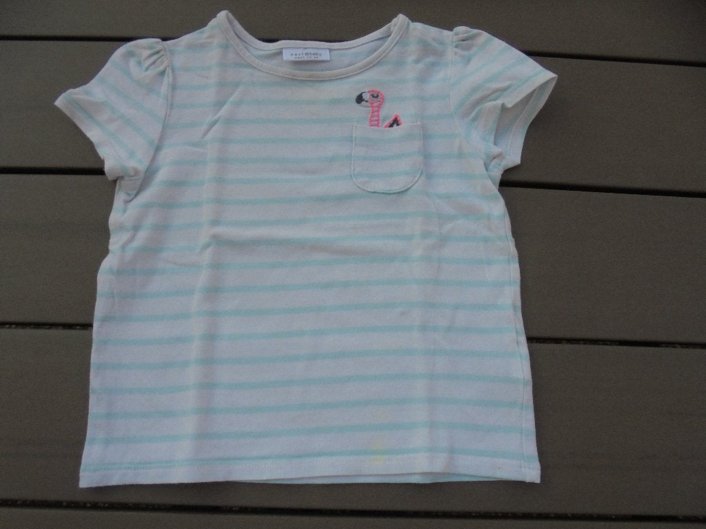 K47 Wit/groen shirtje NEXT maat 86, Kinderen en Baby's, Gebruikt, Meisje, Ophalen of Verzenden, Next