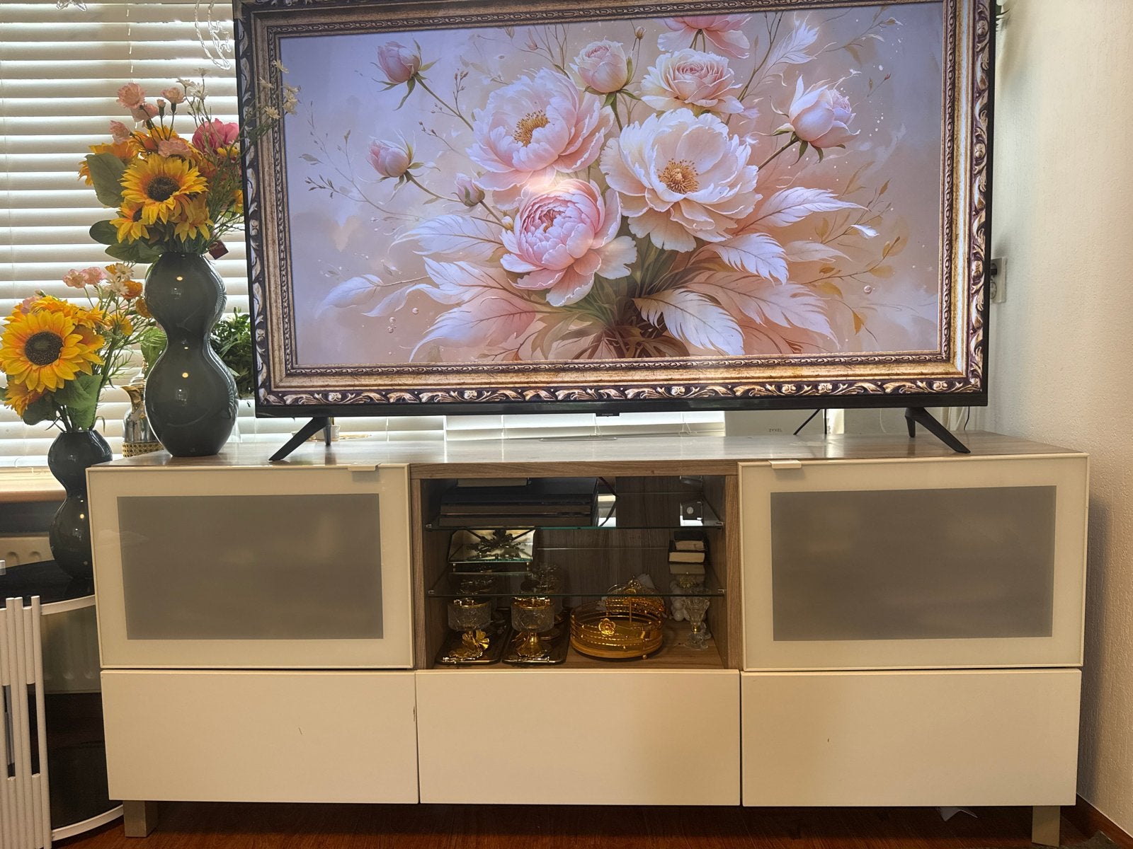 Stevige en Nette TV-tafel met Opbergruimte, Gebruikt, 150 tot 200 cm, Ophalen of Verzenden, Minder dan 100 cm