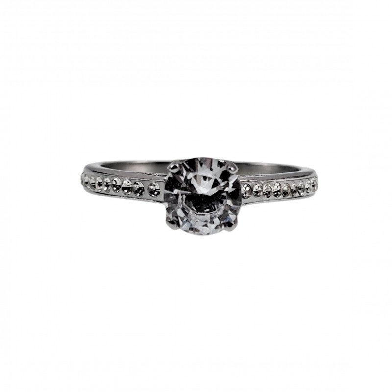 Ring Dames Gepolijst RVS Solitaire Ring Verlolvingsring Ring, Sieraden, Tassen en Uiterlijk, Ringen, Met kristal, Birgitta-Gracht 33, 6465 EL Kerkrade, Nederland