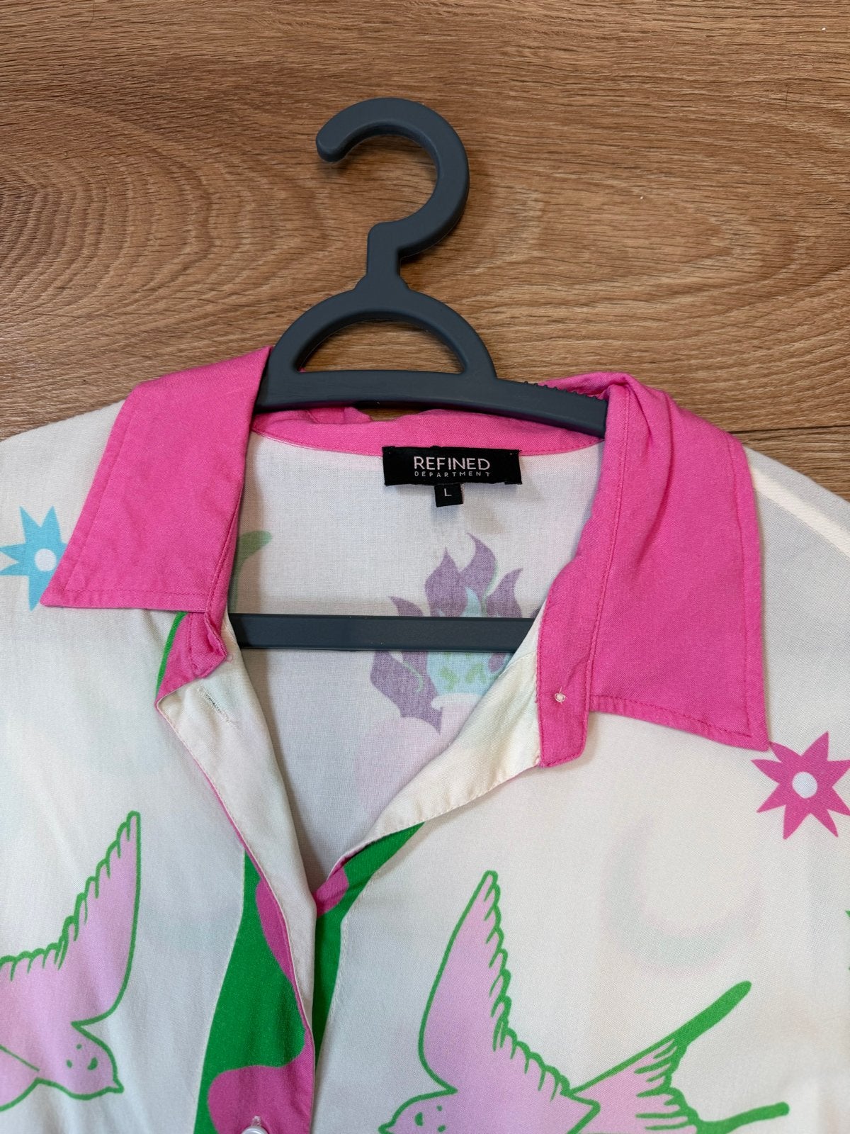 Mooie blouse met print, maat L - Refined Department, Ophalen, Zo goed als nieuw, Maat 42/44 (L), Overige kleuren