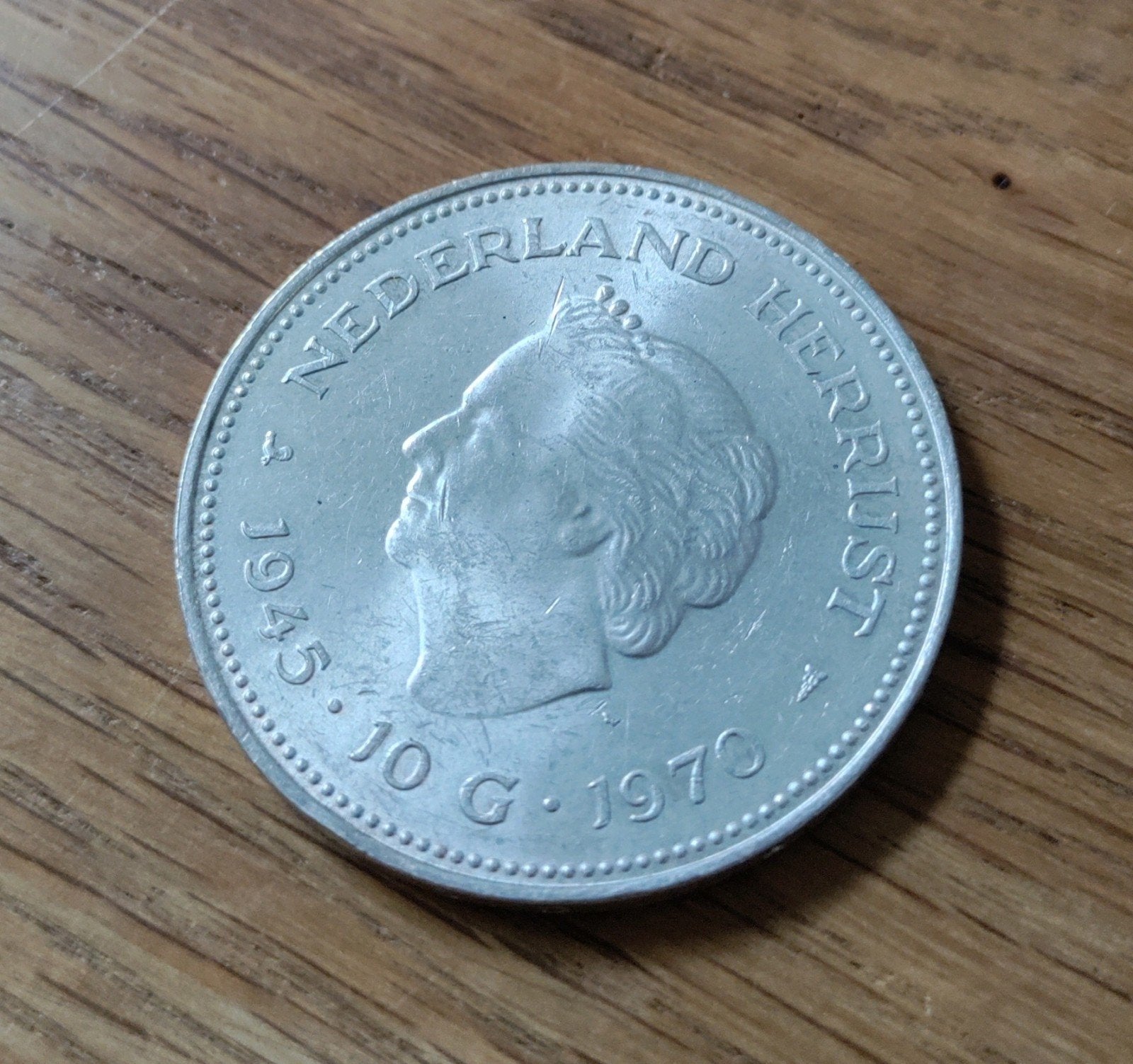Fraaie zilveren 10 gulden munt Koningin Juliana 1970, Koningin Juliana, Zilver, Ophalen of Verzenden, Losse munt