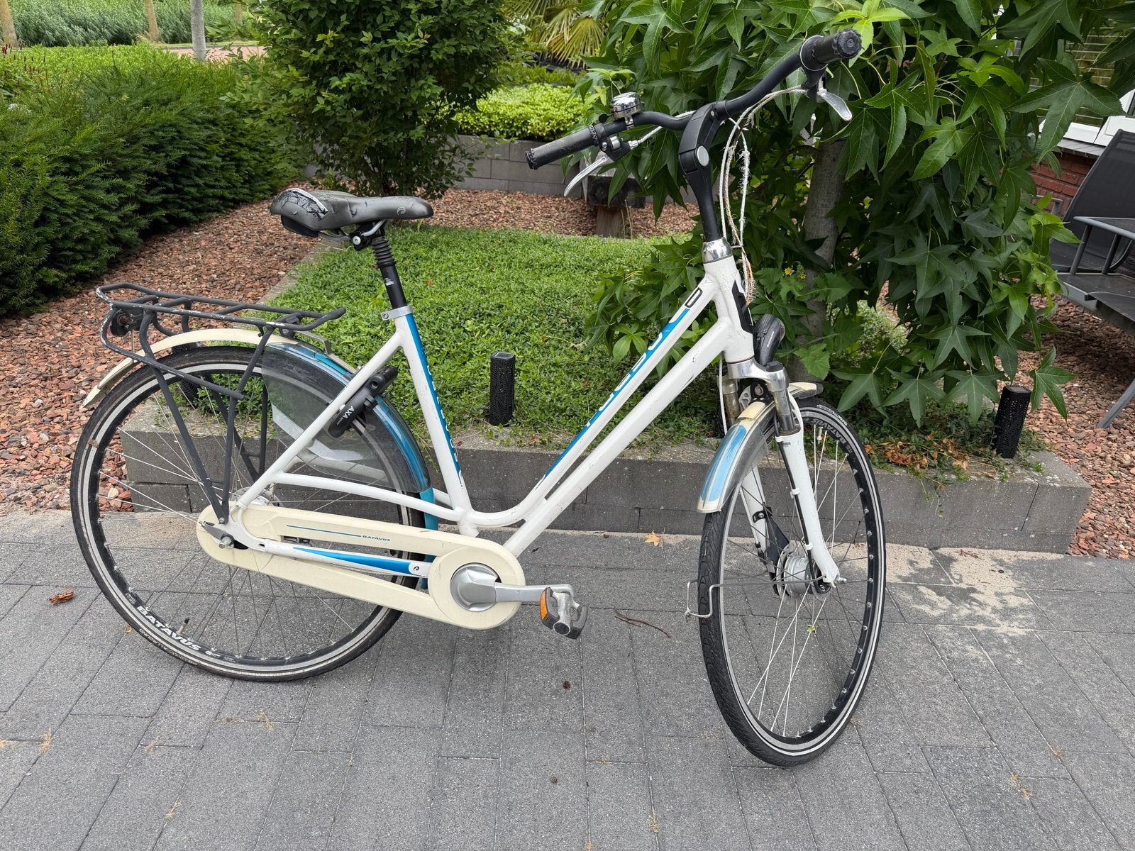 Batavus Damesfiets - Wit/Blauw - opknapper., Ophalen, Versnellingen, Batavus, Trommelrem