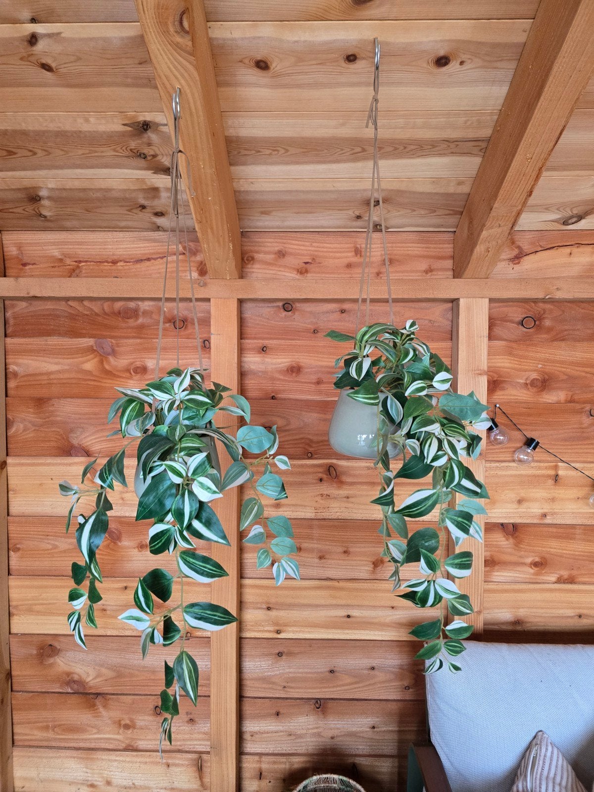 Hangpotten bloempot pot plant met plastic hangplant zgan, Ophalen, Zo goed als nieuw