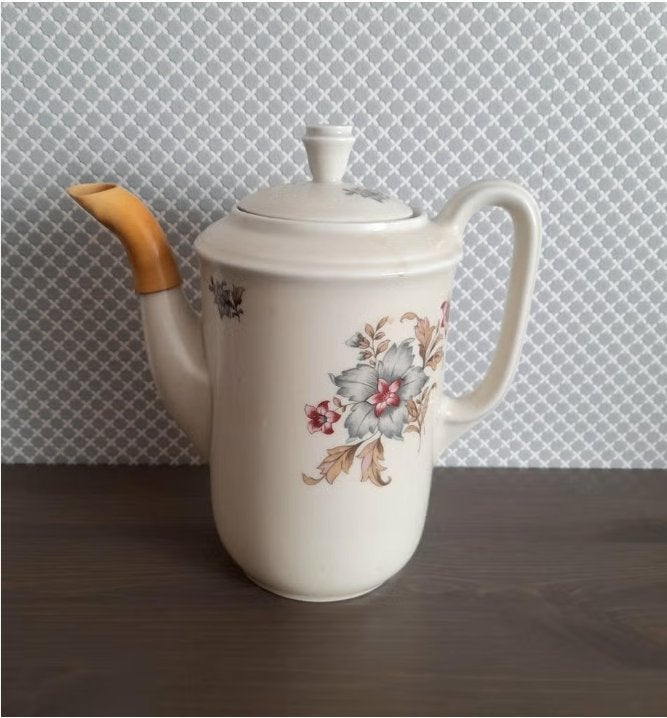 Vintage koffiepot met bloemmotief, Ophalen of Verzenden