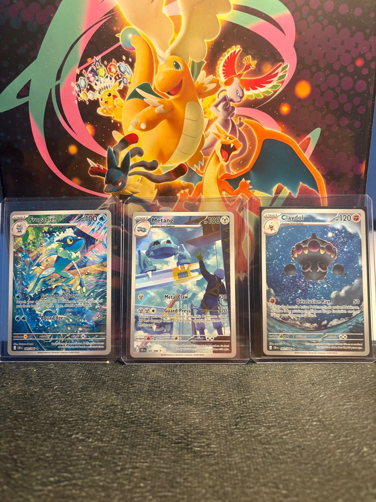 Pokémon kaarten: Frogadier, Metang, Claydol, Ophalen of Verzenden, Zo goed als nieuw, Meerdere kaarten