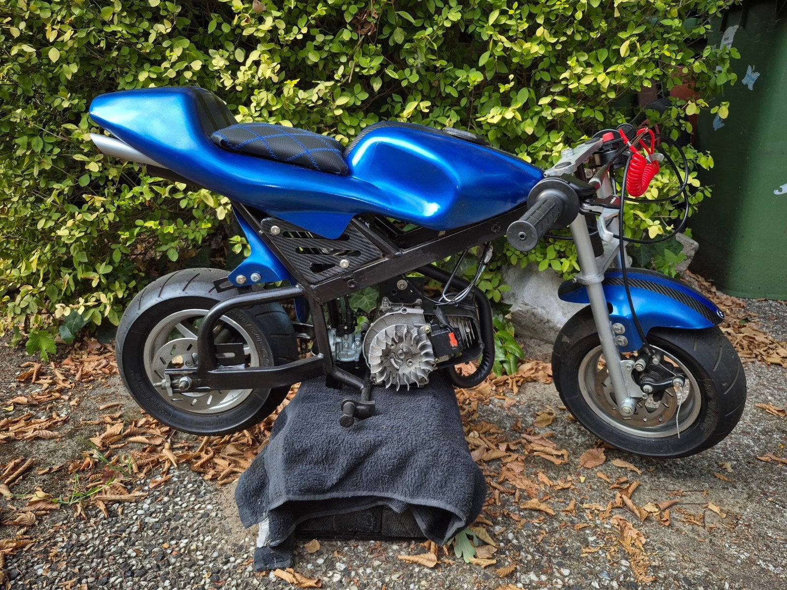 49cc Pitbike blauw | ook te ruil, Fietsen en Brommers, Minibikes, Midibikes en Pitbikes, Ophalen, Gebruikt, 49 cc, Pitbike