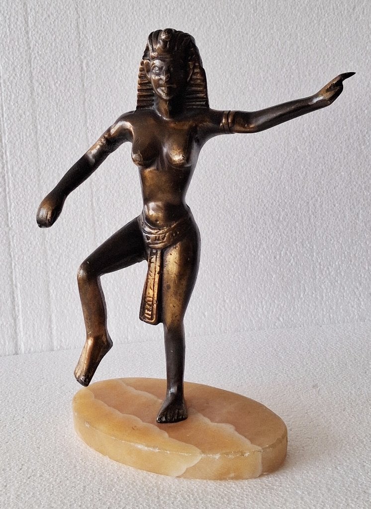 Bronzen beeld Egyptische danseres op sokkel (lot 1), Ophalen of Verzenden