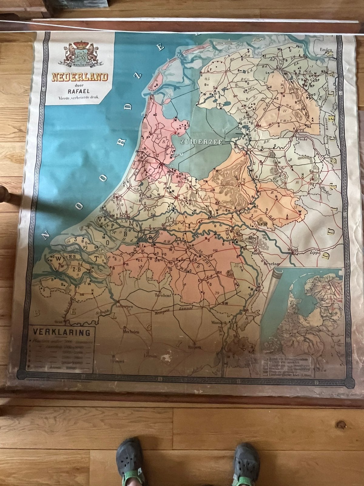 Oude school landkaart van Nederland, Landkaart, 1800 tot 2000, Nederland, Ophalen