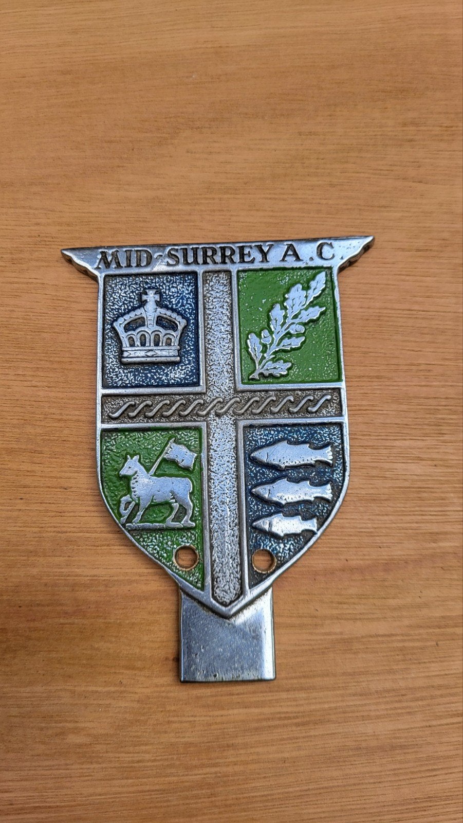 Vintage Mid-Surrey A.C. Auto Badge / Embleem, Ophalen of Verzenden, Gebruikt
