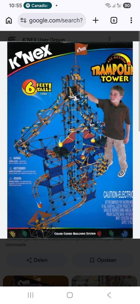 K'nex #63157 6ft Trampoline Tower (zeldzaam!), Ophalen of Verzenden, Zo goed als nieuw, K'nex