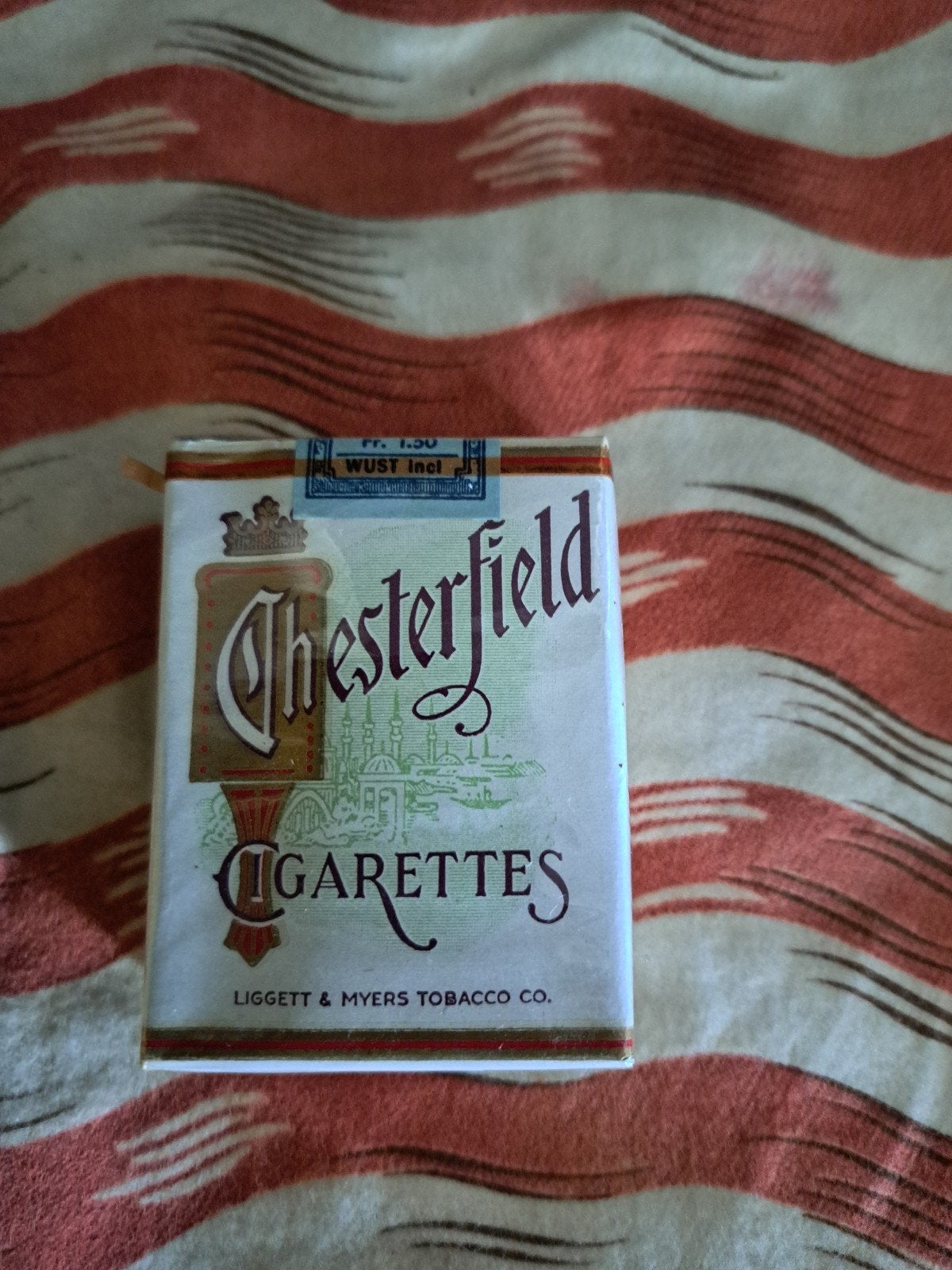 Vintage Chesterfield Sigarettenpakje - Jaren '40-50, Ophalen of Verzenden, Zo goed als nieuw, Tabaksdoos of Verpakking