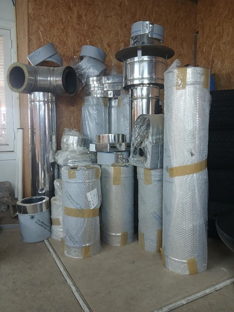 rvs dubbelwandige schoorsteen te koop., Ophalen, Overige soorten, Nieuw, Inbouw