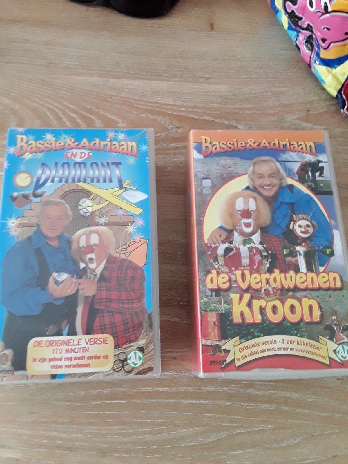 Bassie & Adriaan VHS Dubbelbox: Diamant & Verdwenen Kroon, Boxset, Gebruikt, Alle leeftijden, Kinderfilm