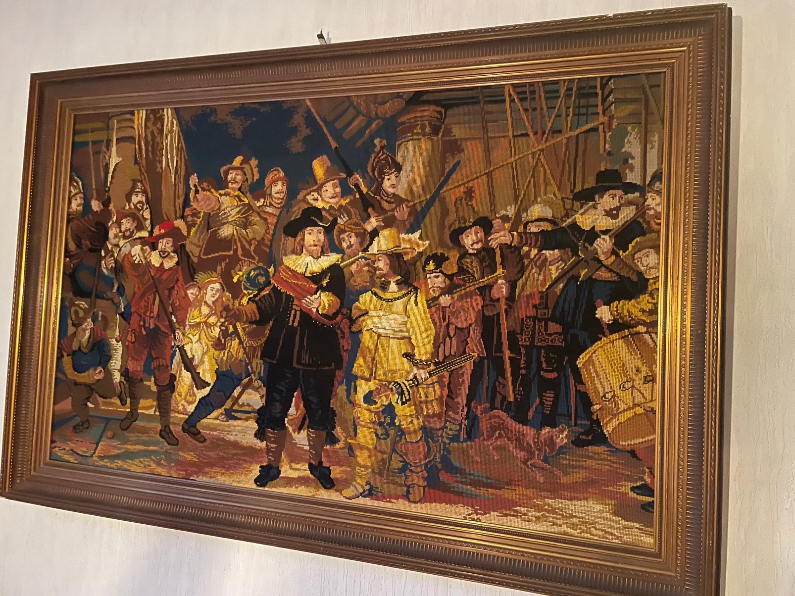 Grote geborduurde Nachtwacht, Ophalen