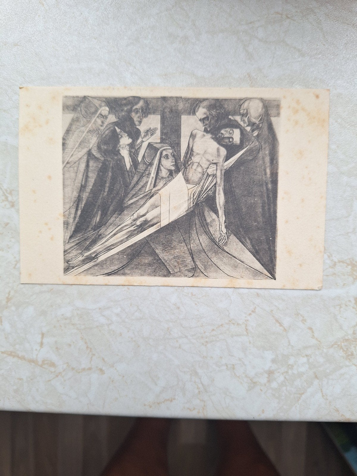 Oude briefkaart Jan Toorop - De Afneming van het Kruis, Ophalen of Verzenden, Voor 1920, Gelopen
