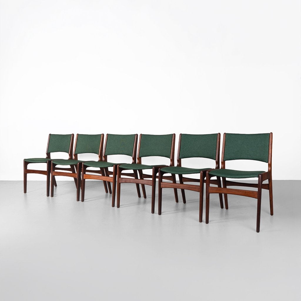 Vintage Deense Erik Buch eetkamerstoelen, set van 6, Huis en Inrichting, Stoelen, Ophalen, Gebruikt, Overige kleuren, Deens Design, Scandinavisch, Vintage, Mid Century, Retro