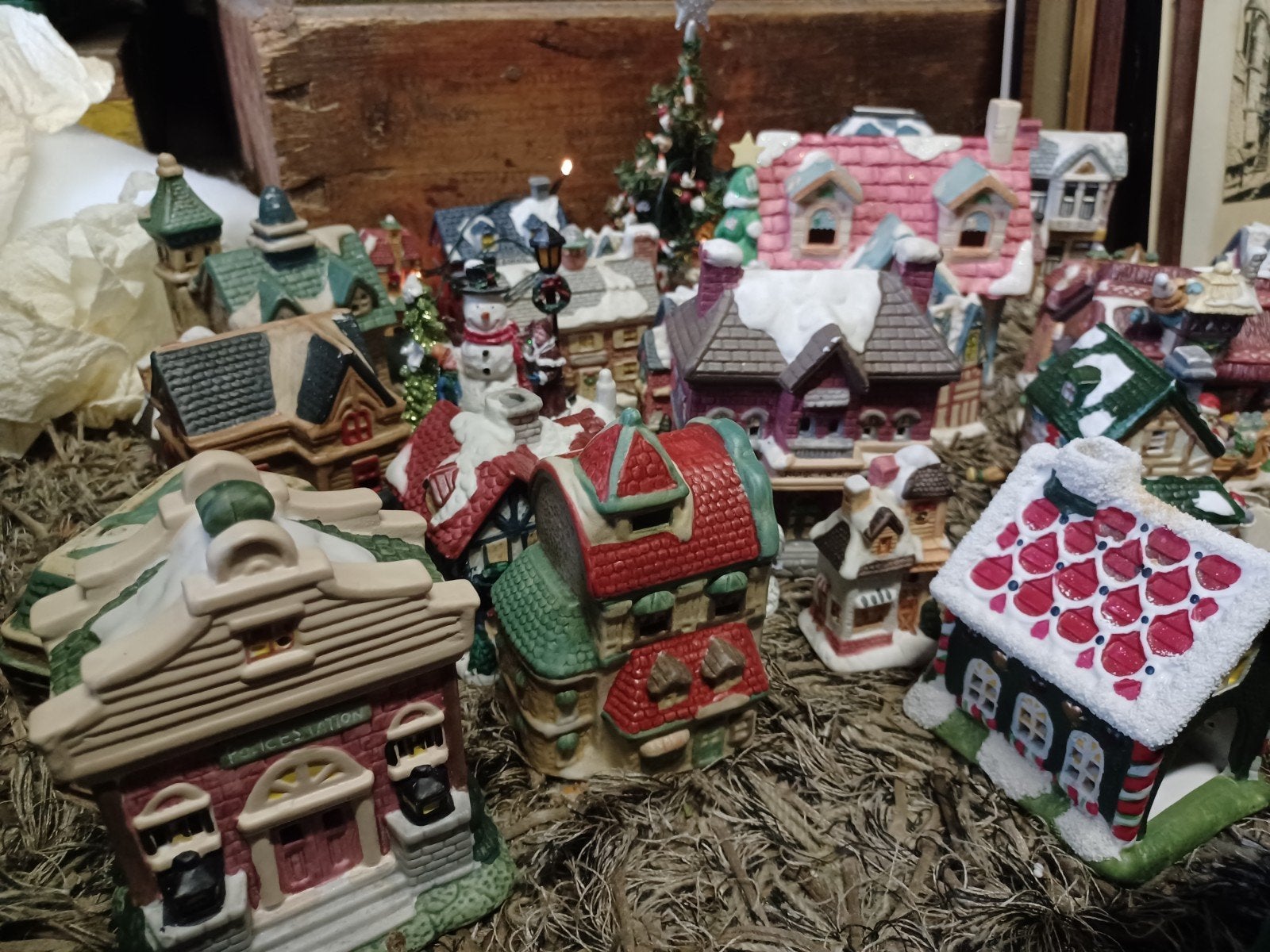 Leuke verzameling kersthuisjes, kerstdorp, Ophalen
